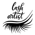 Lashes lettering vector illustration Royalty Free Stock Photo